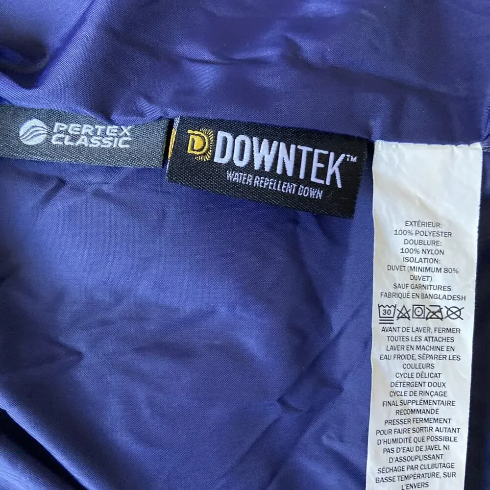 L.L. Bean Down Tek Down Puffer Coat Sz XS Blue Length